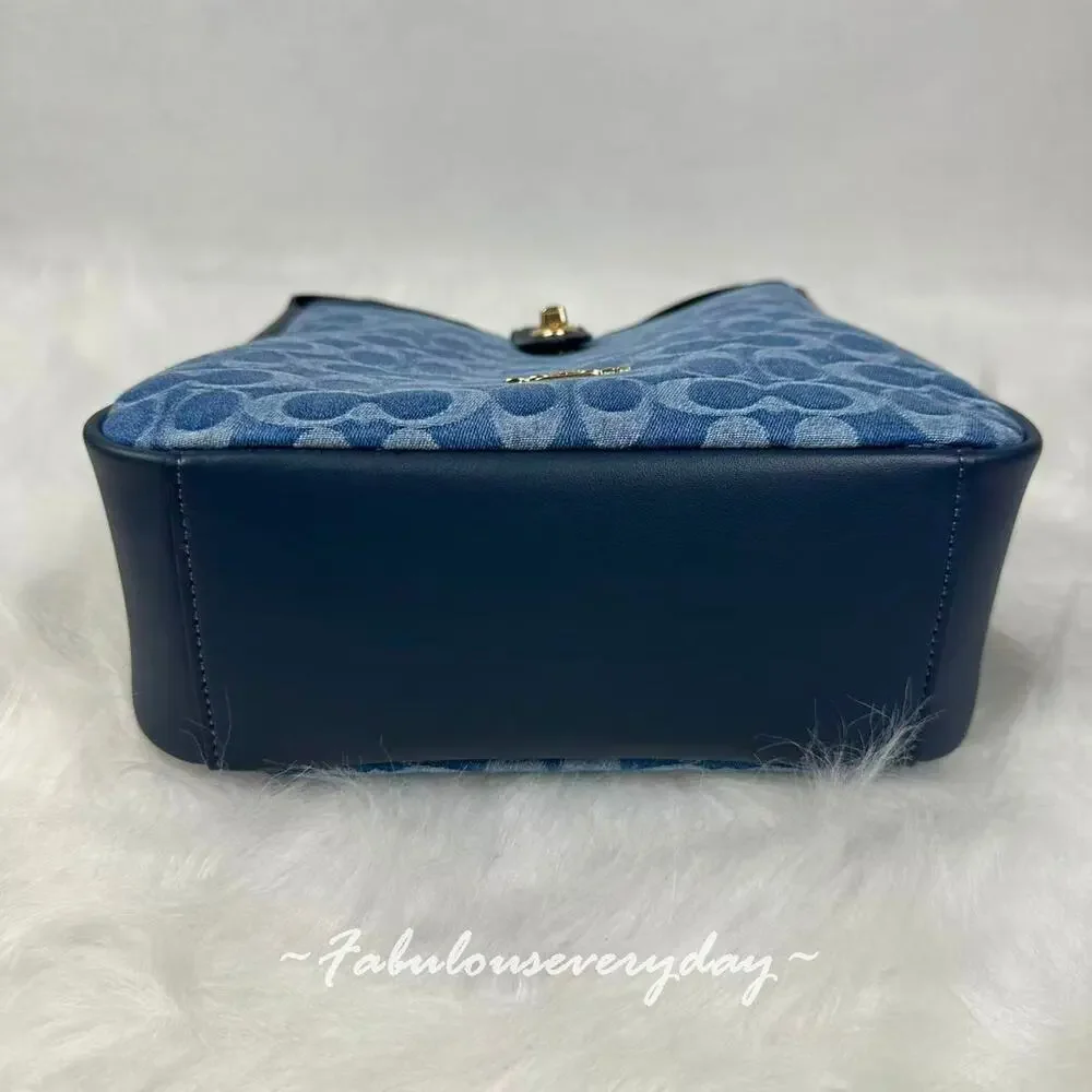 Coach Hadley Convertible Crossbody Bag in Signature Denim/Gold/Indigo CDB98 NWT